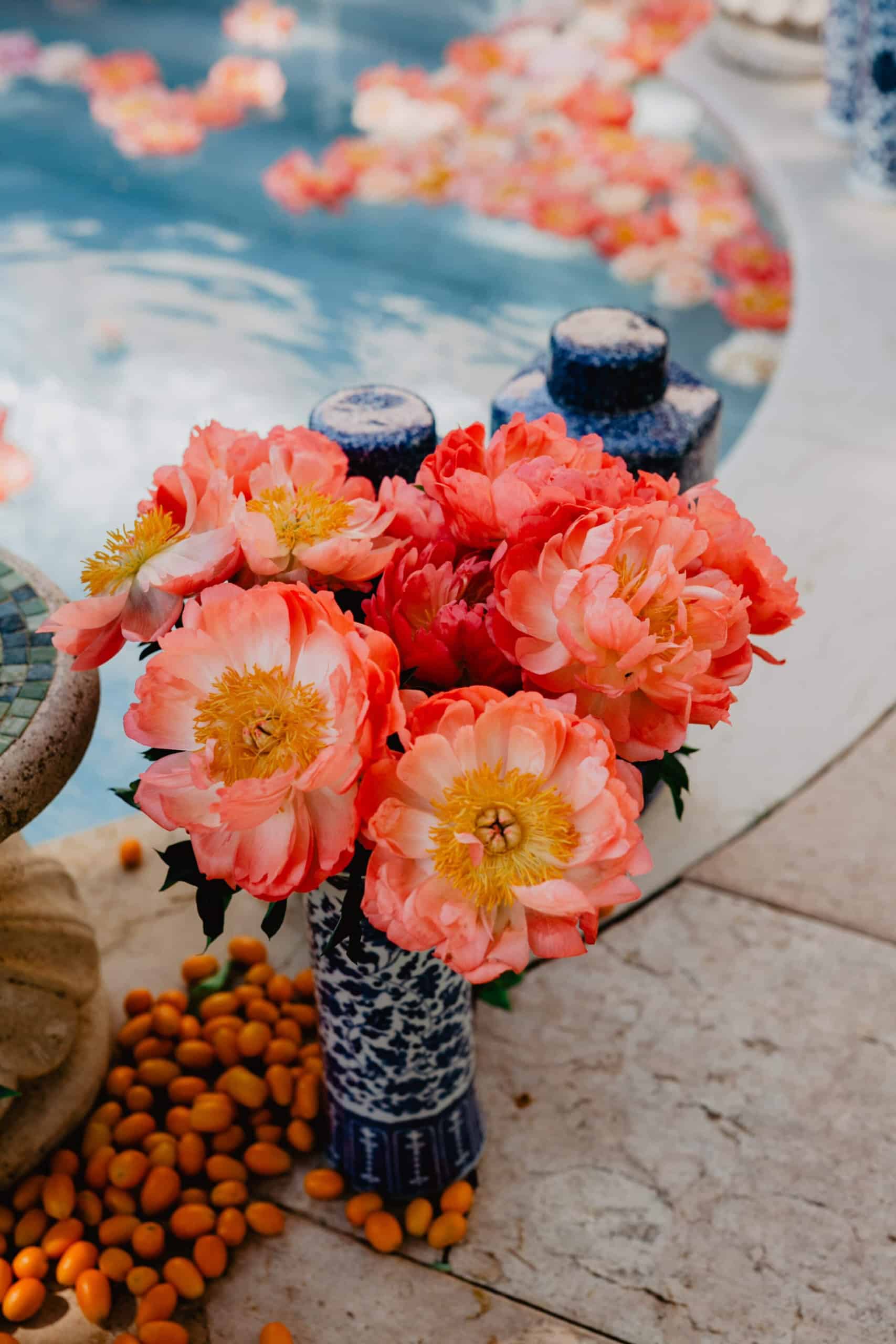 Flowers bouquet to decor the wedding area