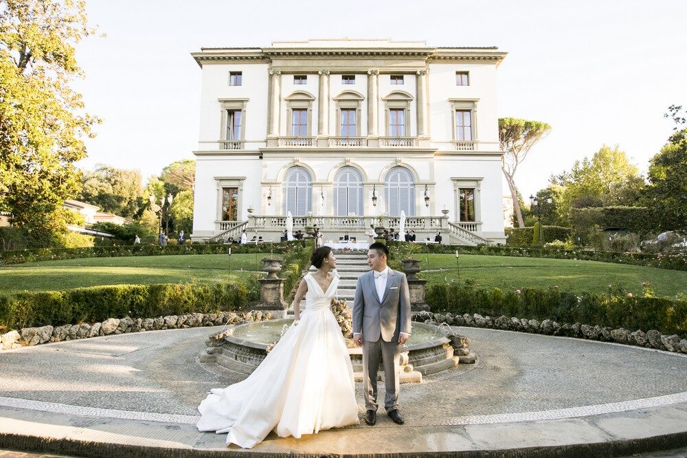 elegant villa tuscany portrait wedding