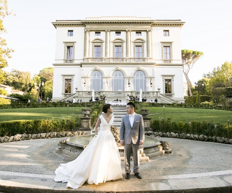 elegant villa tuscany portrait wedding