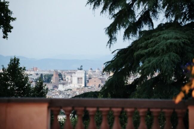Rome view from romantic wedding villa