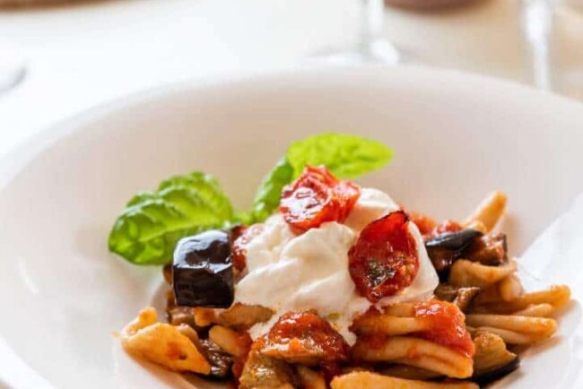Pasta with typical apulian ingredients