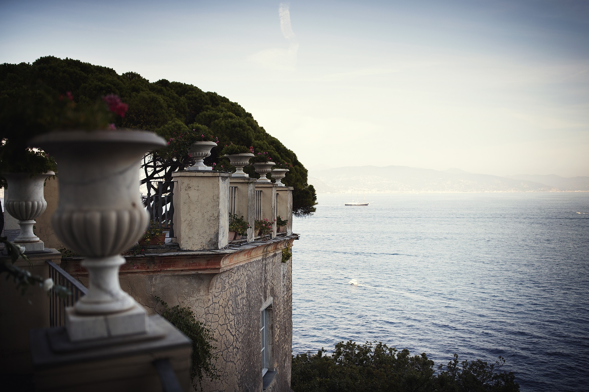 Terrace for a glamour ceremony in Portofino