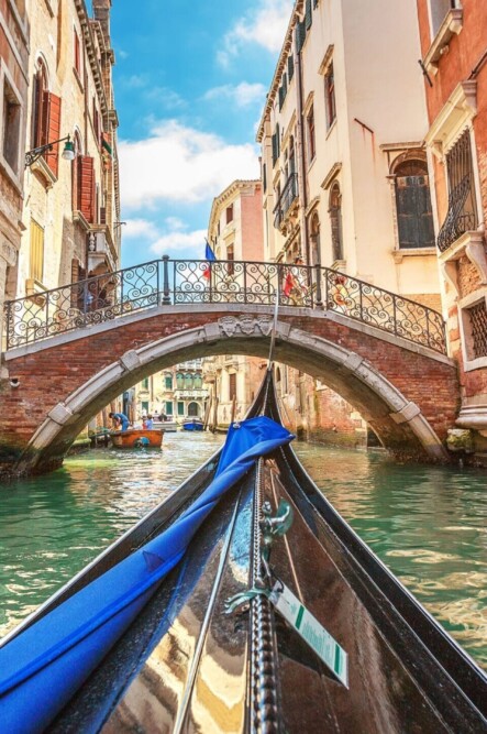 Wedding on a gondola in Venice