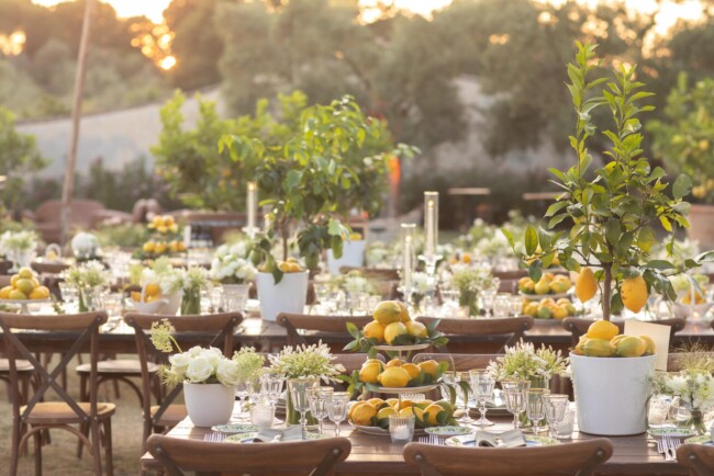 Tables decorated with lemons