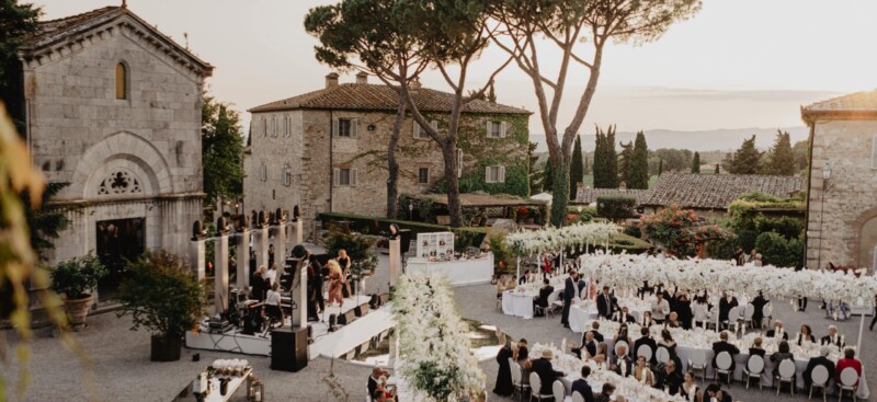all white wedding tuscany