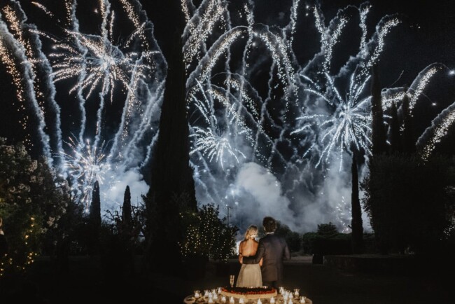 Fireworks for bride and groom