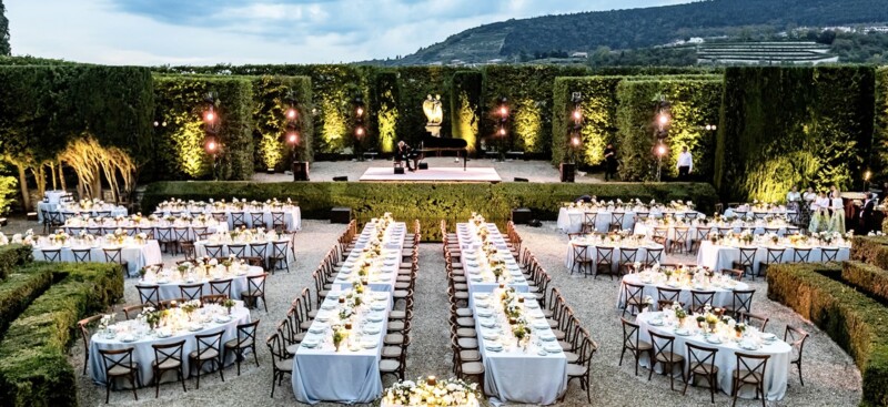 View of amphitheater at Verona wedding show dinner